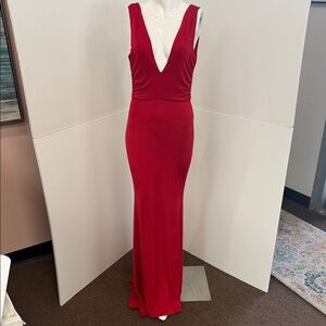 Pia Gladys Perey Jersey Stunning Red Backless Evening Dress